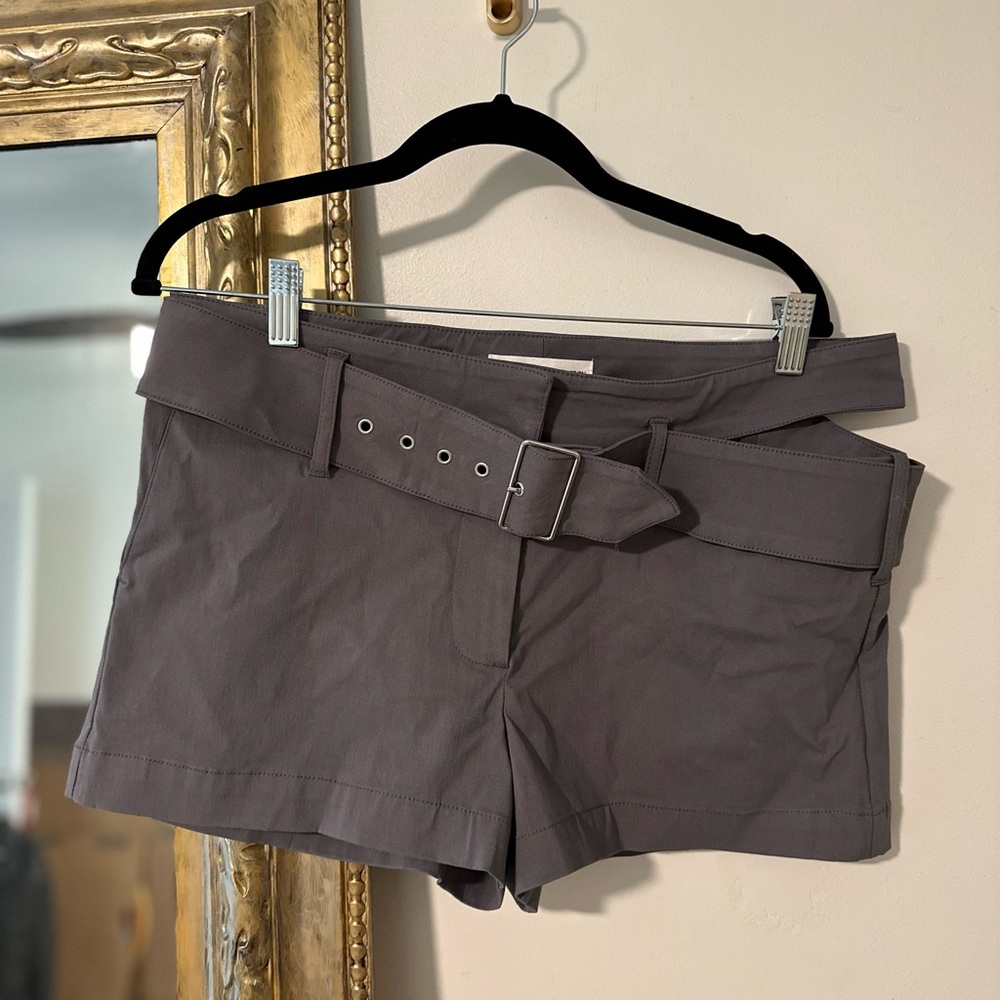 Mango Gray Women's Cargo Shorts with Belt